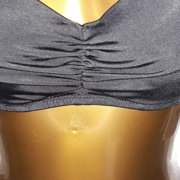 NWT Sz 32A Shade & Shore Black Ruched Bikini Top - Picture 2 of 3